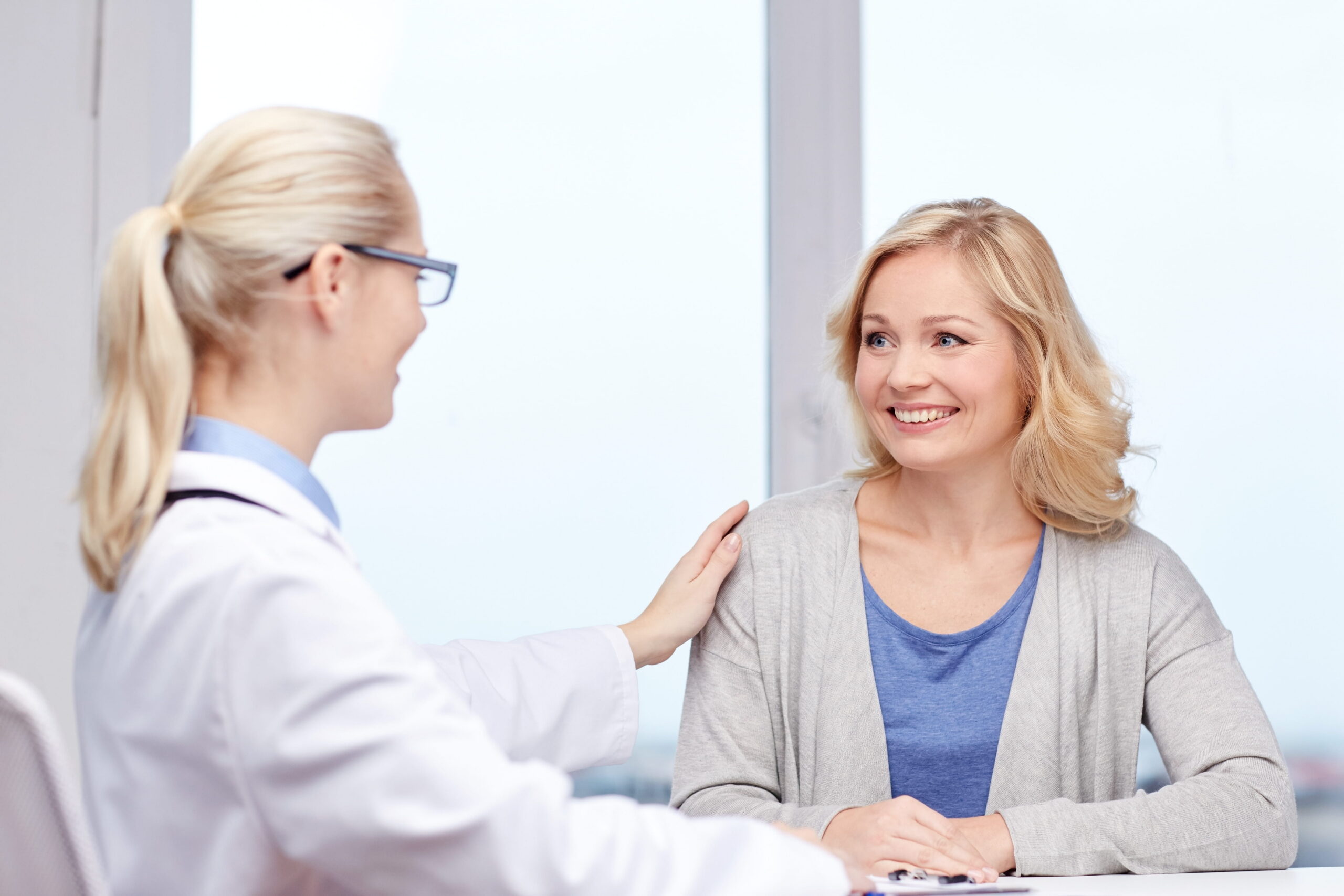 A woman enjoys a consultation for our addiction IOP in Mt. Pleasant, WI.